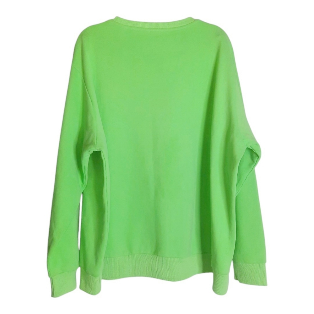 QUEEN OF SPARKLES Sweatshirt Beaded Queen Of Diamonds Card Logo Bright Green XL - Picture 3 of 11